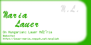 maria lauer business card